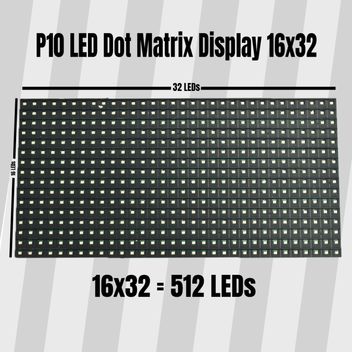 P10 LED Dot Matrix Display 16x32 – Red LED Panel for Arduino, ESP32, Raspberry Pi – HUB75 Interface