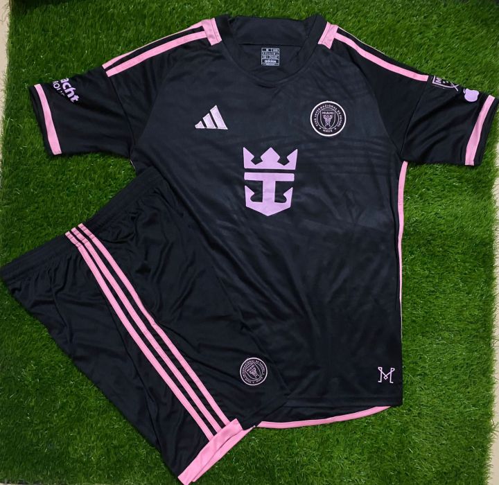 Orignal Messi Intermiami 23/24 FC Away full kit for kids and adults - Available Football Shirt and Shorts Football Kit