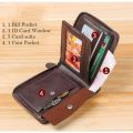 Wallet for Men | Boweisi Style High-Quality Wallet | Check Design Wallet | Spacious Wallet | Top Zipper | Cardholder. 