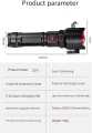Multi-Functional High Power  Rechargeable LED Flashlight with USB Charging COB Safety Hammer Zoom Waterproof Aluminum Alloy White Laser Torch for Camping, Hiking, Super Bright 100000 Lumen with 360° COB Work Light, 5 Light Modes, IPX6 Waterproof, |. 