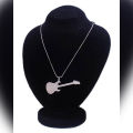 Silver - Stainless Steel - Guitar Pendant for Boys & Girls. 