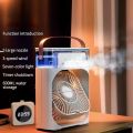 Portable Air Conditioner Fan Big Size | 3-in-1 Mini Air Cooler with Ice & Humidifier | USB Electric Fan with Water Mist | LED Lights | Adjustable Wind Speed | Small Desktop Cooling Fan for Room, Office & Home | 10inches. 