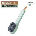 REFLECTIONZ TRADERS- Long-Handled Cleaning Brush with Soap Dispenser and Soft Bristles for Shoes, Clothes, and Household Laundry - Ideal Cleaning Tool. 