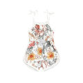 Brondwell Baby Girl's Romper, Flower/Stripe Pattern Sleeveless Tie-Up Shoulder Strap Infant Toddler Girl Sling Playsuit. 