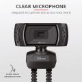 Trust Trino HD Webcam with Microphone, 1280x720, 30 FPS, Universal Stand, USB, Web Camera with Photo Button for Streaming, Video Calling, Skype, Teams, Zoom, PC, Computer, Laptop, Mac - Black. 