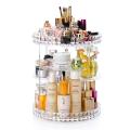 Fashion 360-degree Rotating Makeup Organizer Tool Transparent Box. 