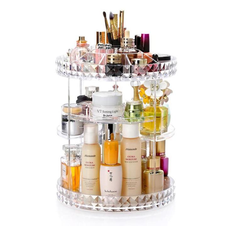 Fashion 360-degree Rotating Makeup Organizer Tool Transparent Box
