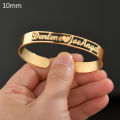 Customized Nameplate Name Bracelet Personalized Custom Cuff Bangles Women Men Rose Gold Stainless Steel Jewelry. 