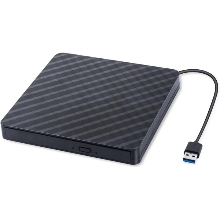 External CD Drive, USB 3.0 Portable CD/DVD +/-RW Drive DVD/CD ROM Rewriter Burner Compatible with Laptop Desktop PC Windows Linùx MácBook etc.