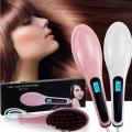 HQT-906 LCD Temperature Display Electric Hair Straightener Brush Fast Heating Comb Hair Brush Beauty Tools. 