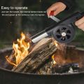 Outdoor Cooking BBQ Fan, Hand Crank BBQ Charcoal Blower Portable Barbeque Air Blower with Manual Handle Speed Control for Outdoor Barbecue, Picnic Camping and Hiking(black). 