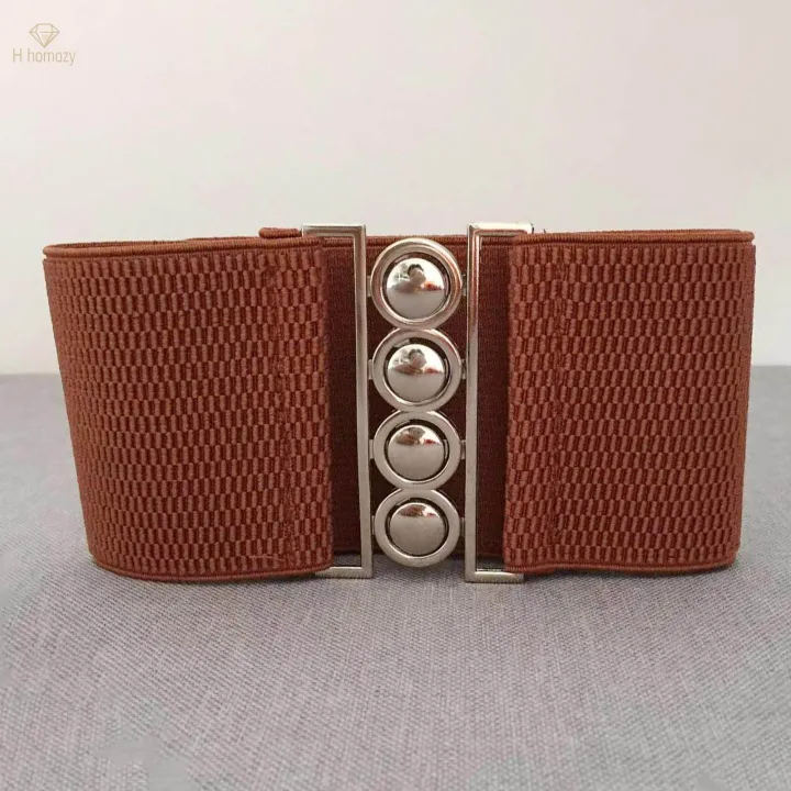 Wide%20Elastic%20Belt%20Elegant%20Dress%20Belt%20for%20Women%20Ladies%20Dress%20Accessories%20Brown%20-%20Image%207