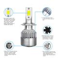 C6 H4 LED Car Headlight LED 36W 3800LM TOTAL 7600LM PAIR ,  2PCS C6 Original LED Headlight COB Car Bulbs Auto Headlamp Fog Lamp H4. 