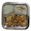 Portion Plate - 3 Portion Restaurant Style Serving Plate - Three Portion Fast Food Serving Plate - Stainless Steel Coated / Polished. 