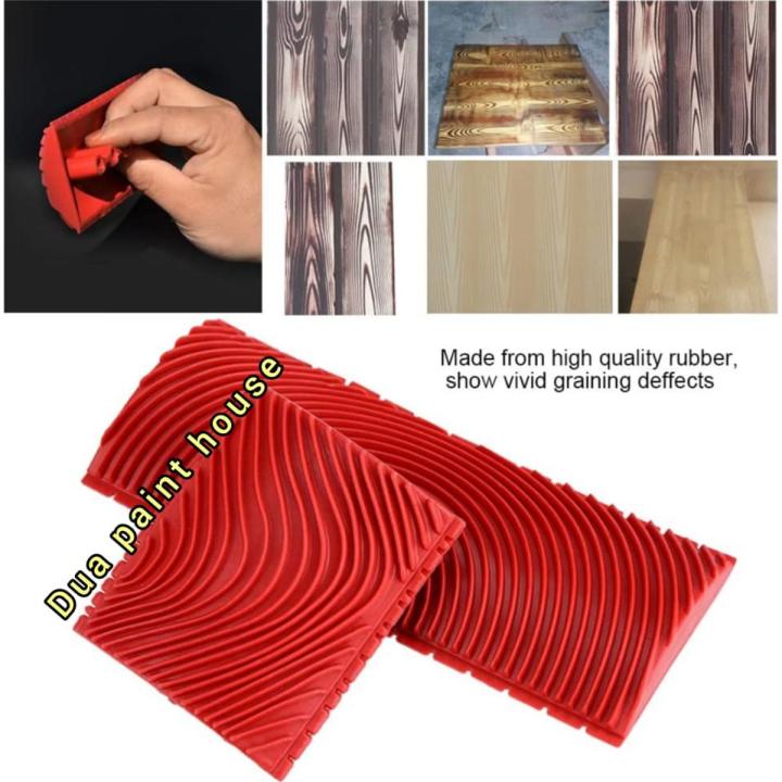 2pcs Large & Small Wood Graining Tool DIY Wall Floor Painting Effects Wood Grain Rubber for Home Decoration Hand Tools ize 6"3" dekor very good quality 2pcs