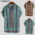 INCERUN Men's Hawaiian Shirt Surf Beach Holiday Stag Outfit Dance Party Holiday T Shirt. 