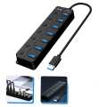 7-port Expander Usb Hub With Independent Switch Plug Play. 