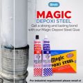 Magic Depoxi Steel & Magic 4 Minute Clear Epoxy & Magic Epoxy Steel. 