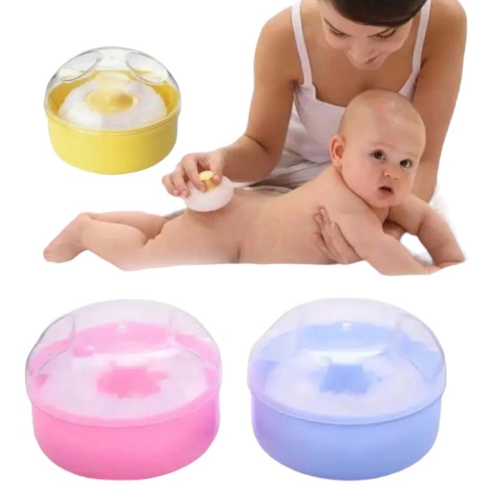 Baby Care Baby Puff Powder Box Container Talcum Powder Case with Fluff Puff