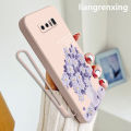 Casing Samsung Note 8 phone case softcase liquid silicone protector smooth shockproof bumper cover new design comic flower cartoon ytyhh01. 