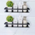 Pack of 2 Metal Wall-mount Washroom Accessories Storage Bathroom Caddy Shelf Rack. 