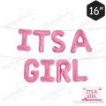 [Best Selling] ITS A GIRL Pink Color Letter Banner Foil Balloons for Shower Decoration. 