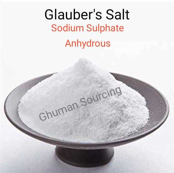 Glauber's Salt Sodium Sulfate Anhydrous 1Kg - Detergent Builder/Filler - Water Softener - Deicing agent - Use in Paper and Glass Manufacturing - Textile additive - Sodium Sulphate 1Kg