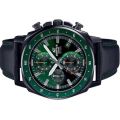 Casio Edifice Mens Green Analog Multi-Function Black Leather Band Watch-EFV-600CL-3AVUDF. 