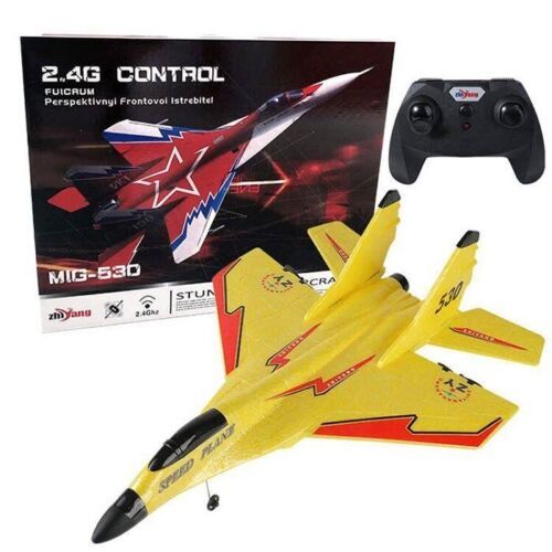 Remote Control Medium RC Foam Plane Foam Fighter, RC Airplane 2.4GHZ Toy, Remote Control Plane with LED Night Medium Size Zy530pro