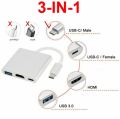 New Type C USB 3.1 to USB-C 4K HDMI USB 3.0 Adapter 3 in 1 Hub For Note books. 