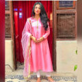 Original Traditional nikkah - mendhi dupatta/scarf/veil with gold border and crisscross spread. 