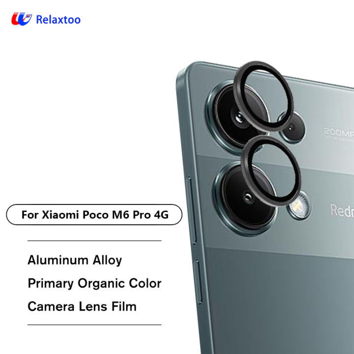 Relaxtoo For Xiaomi Poco M6 Pro 4G Metal Camera Protector Cover Ring For PocoM6 Pro Poco M6Pro PocoM6Pro Back Lens Aluminum Alloy Case Anti Drop