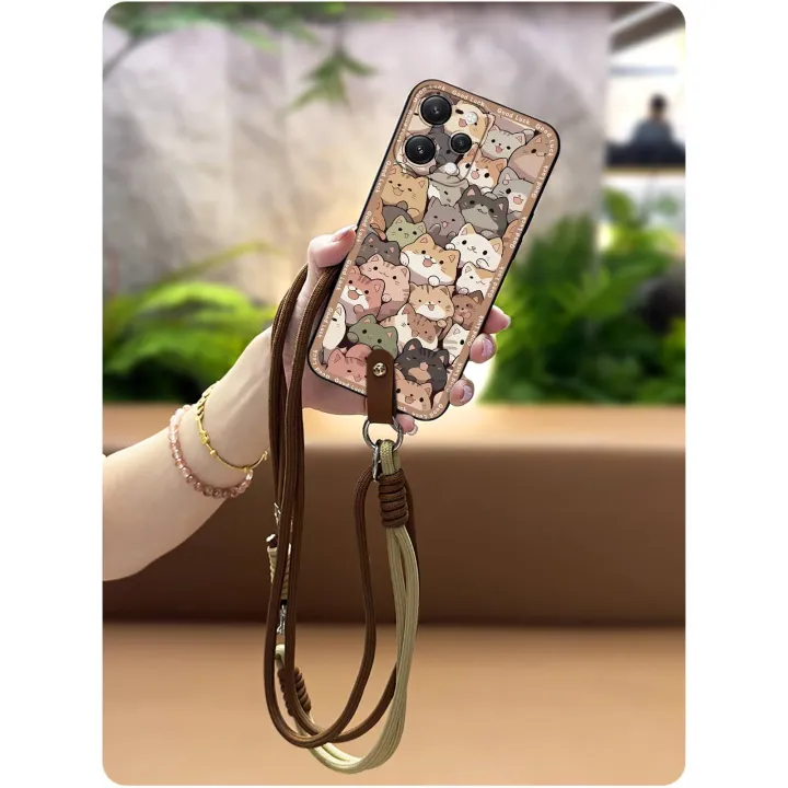Soft%20case%20TPU%20Phone%20Case%20For%20Redmi12%204G%20Crossbody%20Fashion%20Design%20Necklace%20Silicone%20Waterproof%20Anti-dust%20Graffiti%20Cartoon%20-%20Image%205