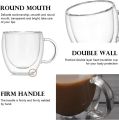 Double Wall Insulated Glass Cup 250ml for Tea, Coffee Cappuccino, Espresso. 