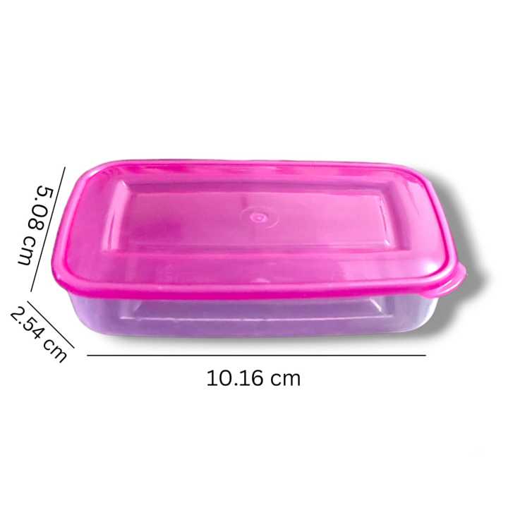 Multi-Purpose Mini Rectangular Plastic Boxes Empty Storage Organizer Containers with Colored Lids for Small Items and Other Craft Projects (4 x 2 x 1 inch)