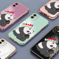 ZeroQiQi for Vivo V21 / V21 5G Back Cover Cartoon Panda Luxury 6D Plating Case Side Pattern Soft Silicone Square Phone Cases + Free Lanyard. 