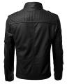 Black Leather Slim Fit Jacket For Men - M2. 