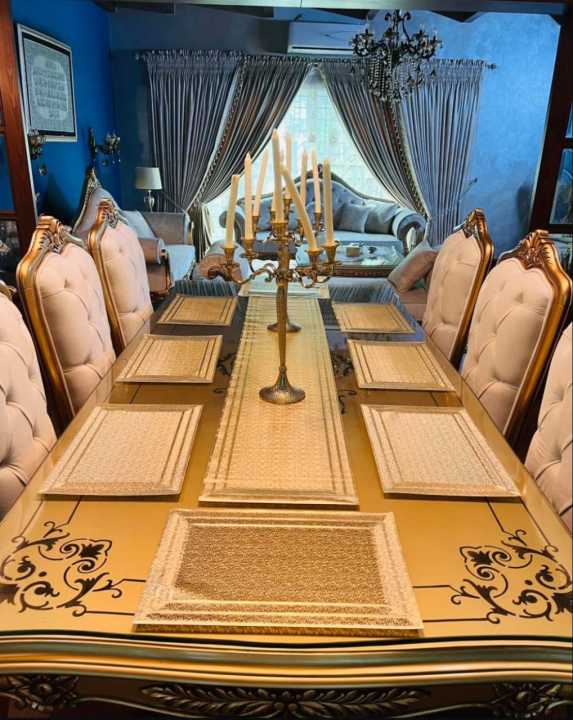 2/4/6 PVC Luxury  Placemats Hollow Decorative Non-slip Table Mat PVC Insulated Hollow Placemat Kitchen Dining Table Mat Coaster Cup Pad HomeTable Mats Wipeable Vinyl Place Mat for Holiday Wedding Dinner Table Decoration Mat