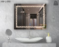 LED Textured Rectangular Mirror | Wall Mounted Bathroom Mirror with Light | Led Light Home Decor | Wash Basin Mirror for Wall  LED-060. 
