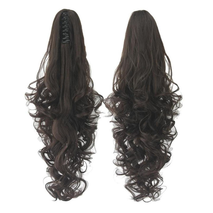 Curly Clip In Ponytail Hair Extension - Natural Brown ponytail hair extension in natural brown is the perfect addition to your hair care accessories collection.
