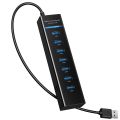 USB 7 Port 3.0 Original Hub / Portable / Warranted / Super Fast 5 Gbps / High Quality Speed / Stylish / Slim / Sleek / Mobile OTG / Laptop / PC. 