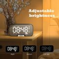 Bluetooth Alarm Clock Speaker Q5 — Mirror Display, Dual Alarm & FM Radio | HD Digital Mirror, Wireless Bluetooth Music, Compact Smart Clock Speaker. 