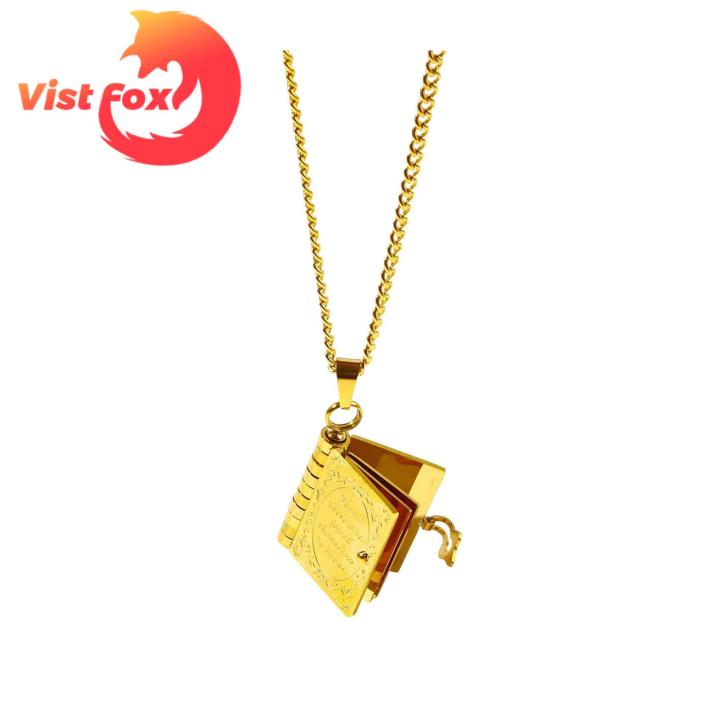 Stainless Steel Book Necklace Vintage Book Pendant Couple Necklace Romantic Anniversary Gift for Reading Lovers in Asia Miniature Book Charm Necklace
