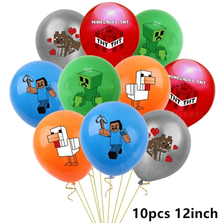 Minecraft%20Balloon%20Pixel%20Game%20Theme%20Birthday%20Banner%20Party%20Decoration%20Disposable%20Tableware%20Cake%20Topper%20Supplies%20Creeper%20TNT%20Toy%20-%20Image%205