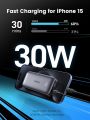 UGREEN 30W Power Bank Mini 10,000mAh Battery Pack 2-Port PD3.0 USB C+A Fast Charging Digital Display Portable Charger for iPhone 16 Pro Max/15/14, Macbook Air, iPad Pro, Galaxy S24 S23, Pixel 9, Black. 
