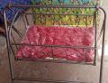 Big Bearing New Born Baby Color Cauted Dolly Cradle with Free Soft Mattress - Sliver. 