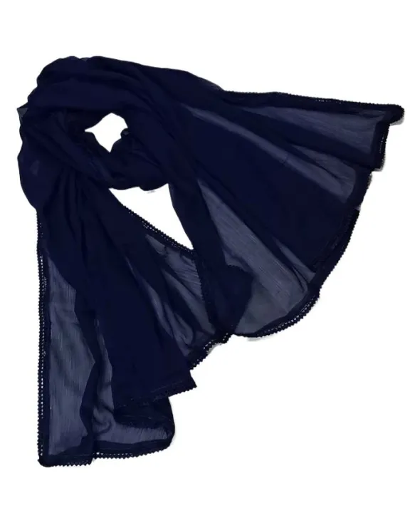 Crinkle%20Chiffon%20Dupatta%20For%20Girls%20And%20Women%20Navy%20Blue%20/%20Royal%20Blue%20Colored%20Crinkle%20Chiffon%20Full%20Size%20Lace%20Dupatta%20Chiffon%20Dupatta%20with%204-Side%20ZigZag%20Cotton%20Lace%20Ideal%20for%20Traditional%20Wear%20-%20Image%202