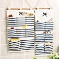 6/8 Pockets Cotton Linen Fabric Wall Door Hanging Bag Organizer Storage Pouch. 