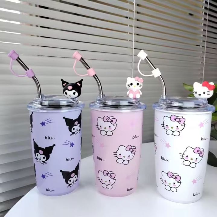 Imported%20Sanrio%20Hello%20Kitty%20450ml%20Kawaii%20Cups%20With%20Lids%20And%20Straws%20Insulated%20Cup%20304%20Stainless%20Steel%20Coffee%20Cute%20Birthday%20Gift%20Stainless%20Steel%20Water%20Bottle%20Tumbler%20for%20School%20Kids%20and%20Girls%20-%20Image%205