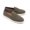 Stylish Suede Loafers for Men | Comfortable Slip-On Casual Shoes with White Sole - Ideal for Daily Wear. 